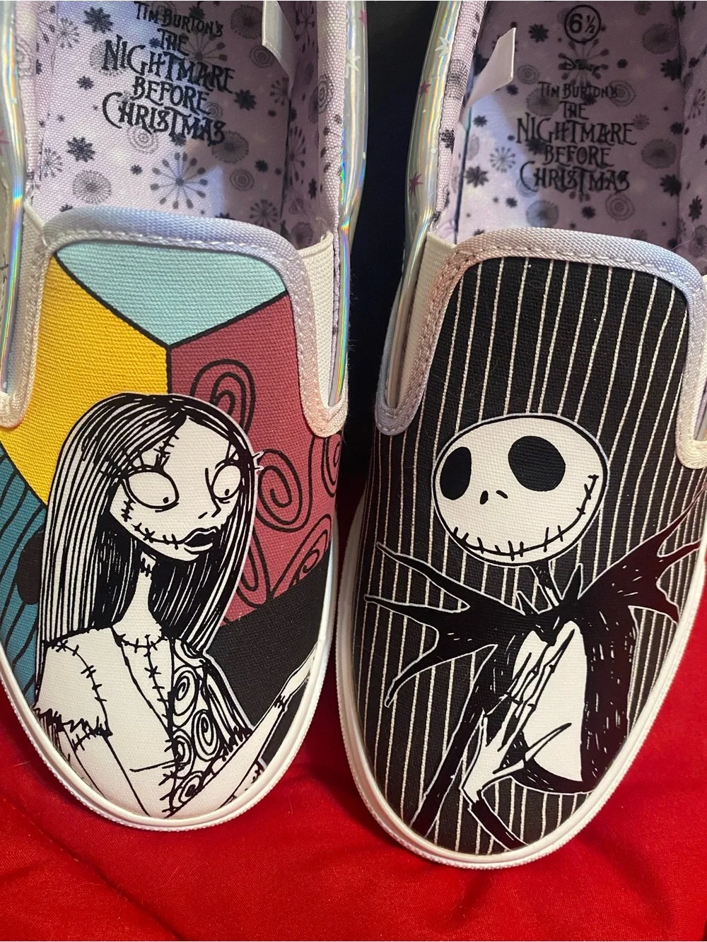 The Nightmare Before Christmas Kids Slip-On Shoes - Jack & Sally Graphic